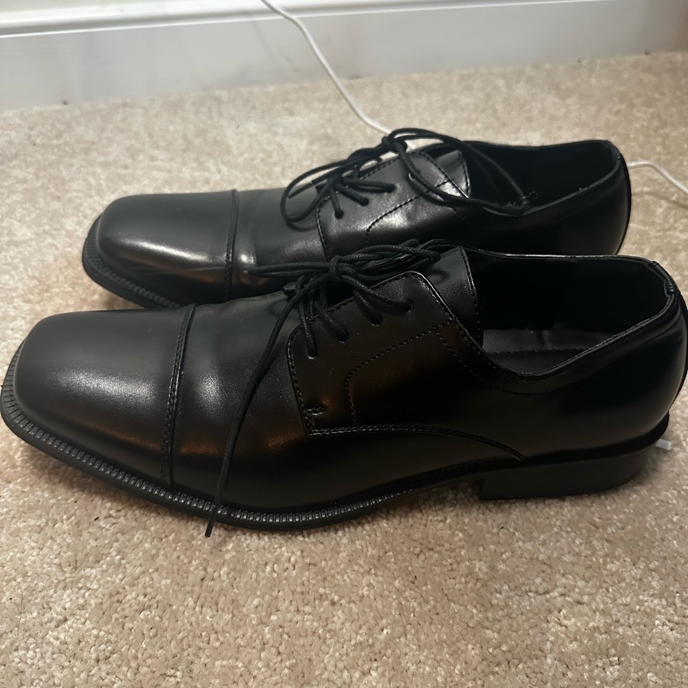 Alfani Adam Black Square Toe Cap Toe Oxford Dress Shoes Men’s 12M